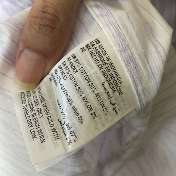 Men’s Alfani Slim Fit AlfaTech Stain Resistant Button Down Shirt Size M - Picture 5 of 9